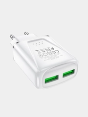 Блок питания 2USB 3A 18W Borofone BA54A, Зарядное устройство PD 18W+QC3.0 быстрая зарядка