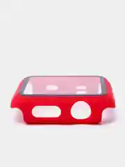Красный бампер с защитным стеклом для Apple Watch 38/40/41/42/44/45/49
