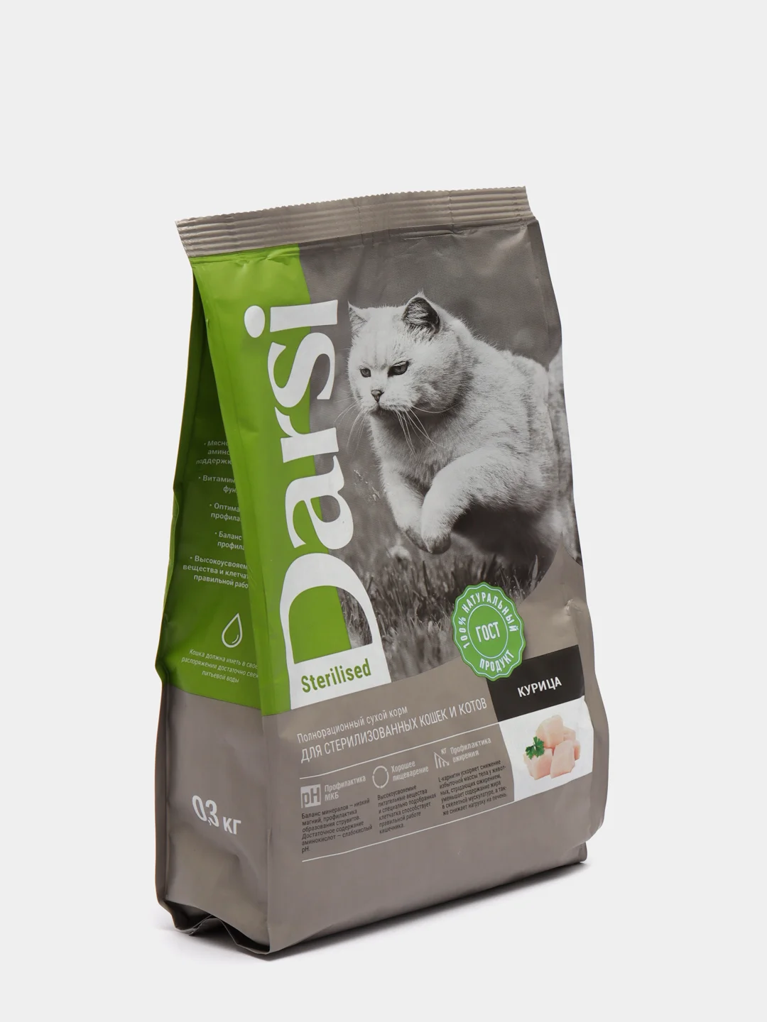 Корм Darsi для стерилизованных кошек и котов с курицей - 300 грамм