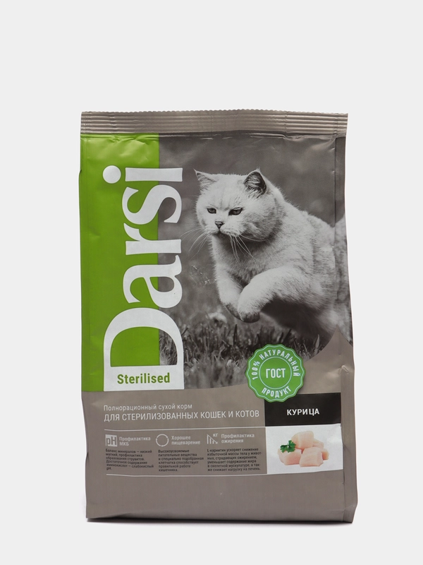 Корм Darsi для стерилизованных кошек и котов с курицей - 300 грамм