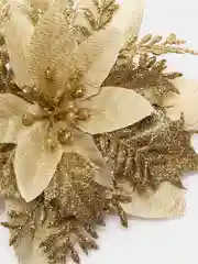 Золотой елочное украшение цветок набор 3 штуки