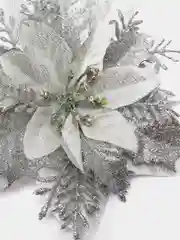 Серебряный елочное украшение цветок набор 3 штуки
