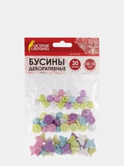 Бусины для творчества "Микс №2", 10-15 мм, 30 грамм, 6 цветов, пастель