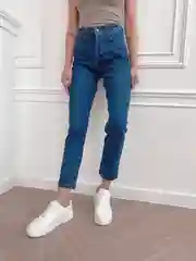 Синий джинсы МОМ fit