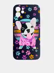 Розовый светящийся чехол-накладка LUXO для iPhone 12 с флуоресцентным рисунком KAWS