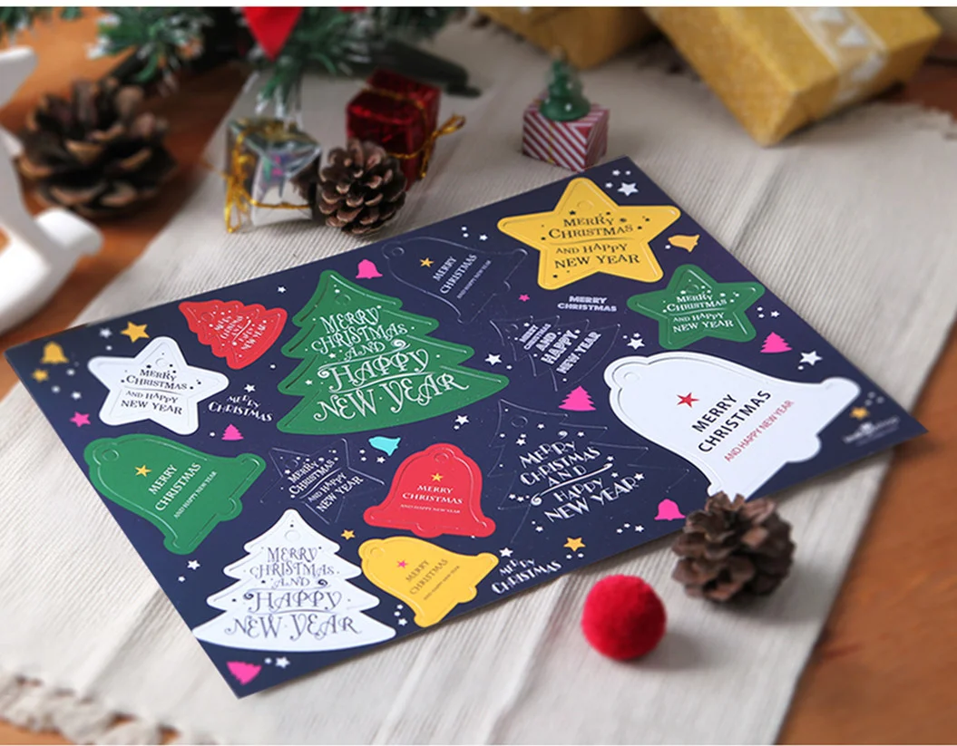 Набор бирок "Merry Christmas and Happy New Year"