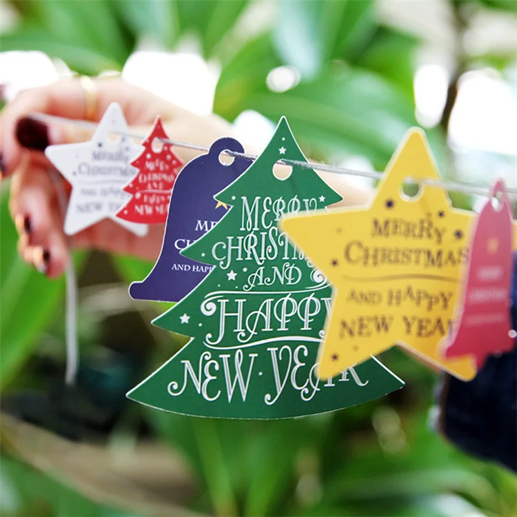 Темно-синий набор бирок "Merry Christmas and Happy New Year"