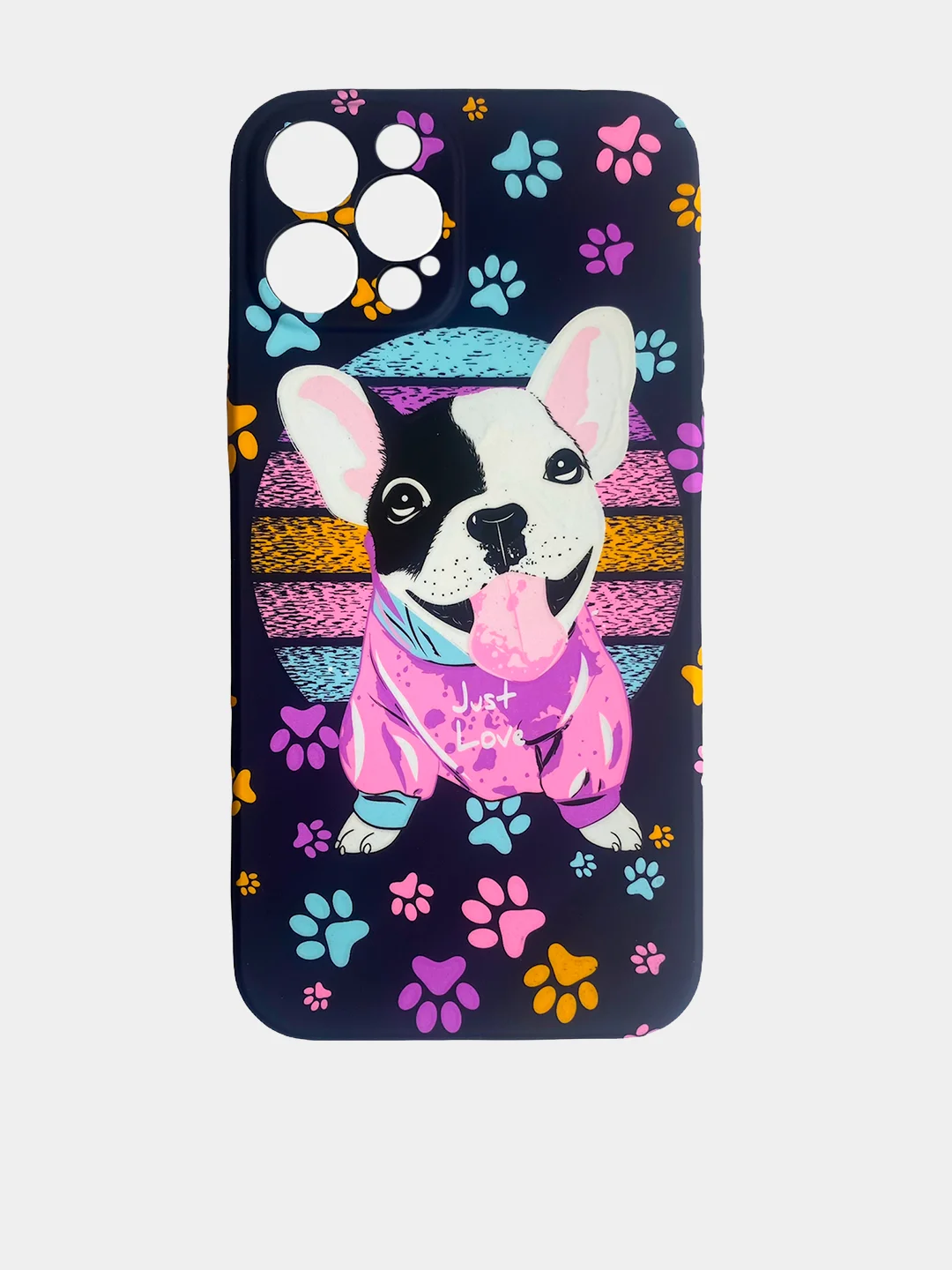 Розовый светящийся чехол-накладка LUXO для iPhone 12 PRO с флуоресцентным рисунком KAWS