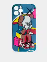 Синий светящийся чехол-накладка LUXO для iPhone 12 PRO с флуоресцентным рисунком KAWS