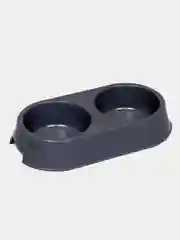 Серый миска для кошек и собак двойная, 0,4 л