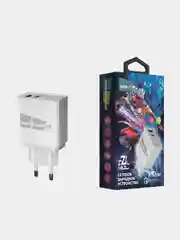 Блок питания 3.0A USB+USB-C, PD 20W быстрая зарядка для Apple/Android More Choice NC71S