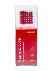 Головоломка магнитная Magnetic Cube, красный, 216 шариков, 5 мм