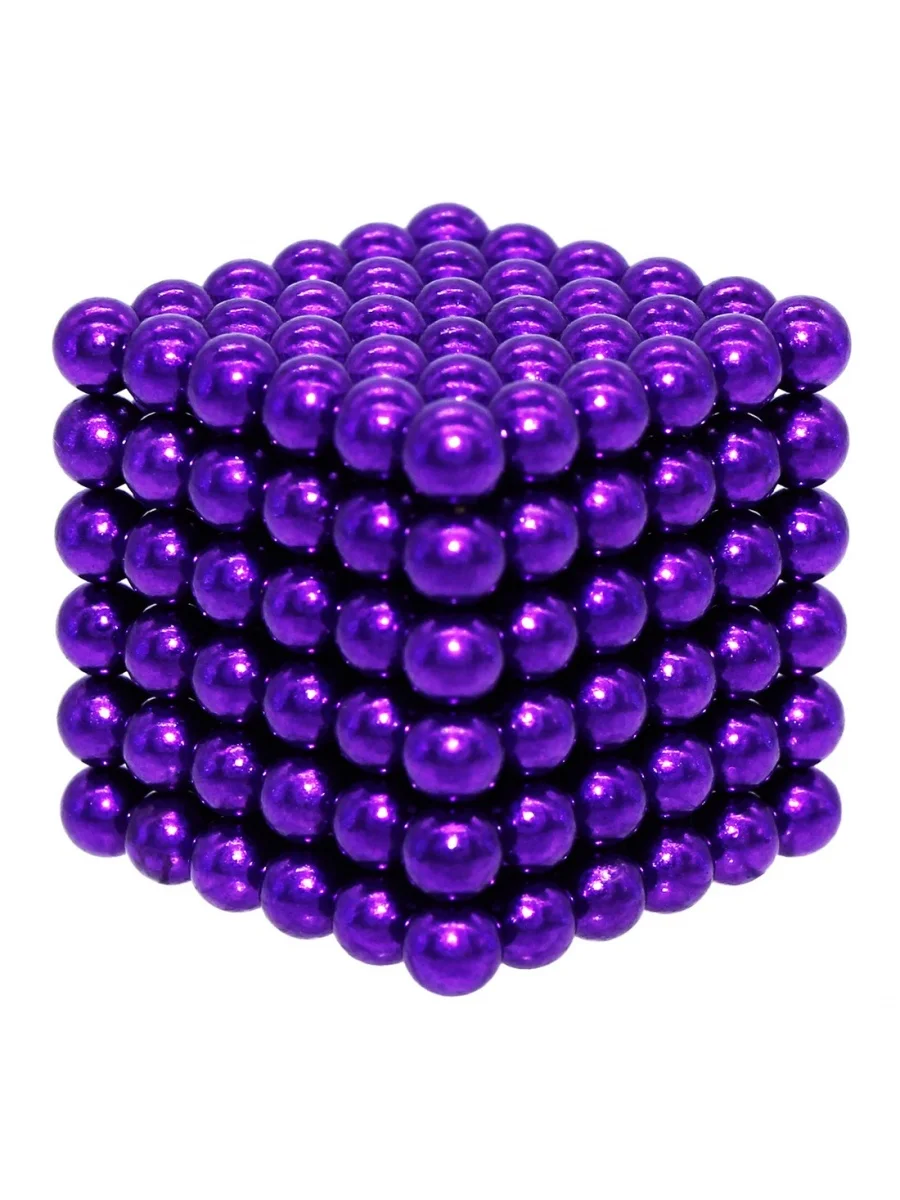 Головоломка магнитная Magnetic Cube, сиреневый, 216 шариков, 5 мм