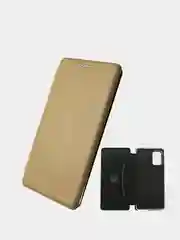 Золотой чехол-книжка для Samsung S20+ Золотой цвет с карманом для карт