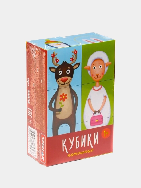 Кубики в картинках "Потешные", 6 штук