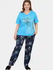 Домашний костюм женский с брюками, из хлопка, большие размеры