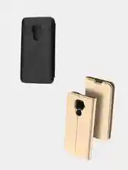 Чехол-книжка для HUAWEI Mate 30 Lite Золотой и Черный цвета с карманом для карт