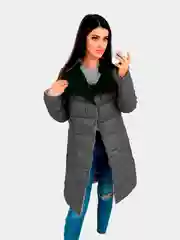 Серый металлик куртка женская, зимняя, удлиненная, без капюшона
