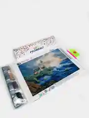 Черный алмазная мозаика без подрамника "Маяки", 30 х 40 см
