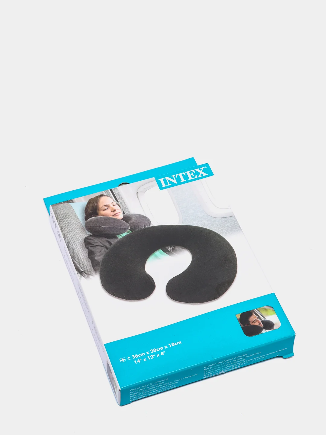 Intex Подушка надувная дорожная 36*30*10/ под шею/ для путешествий/ для шеи/автомобильная