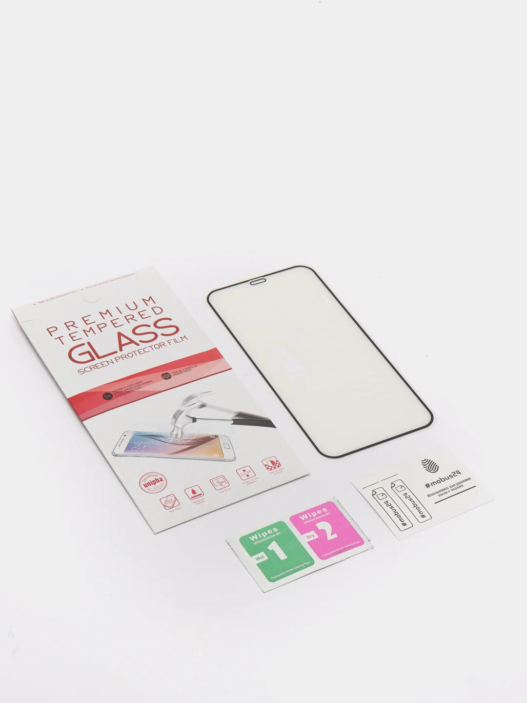 Защитное стекло 9D премиум для iPhone 12 / 12 Pro Samurai, черное