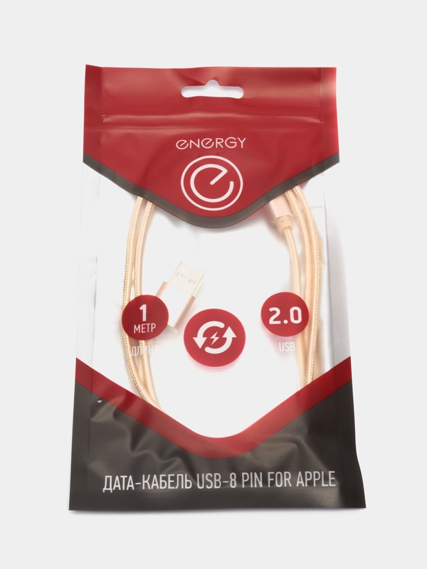 Кабель Energy ET-01 USB/Lightning, цвет - золотой 006277