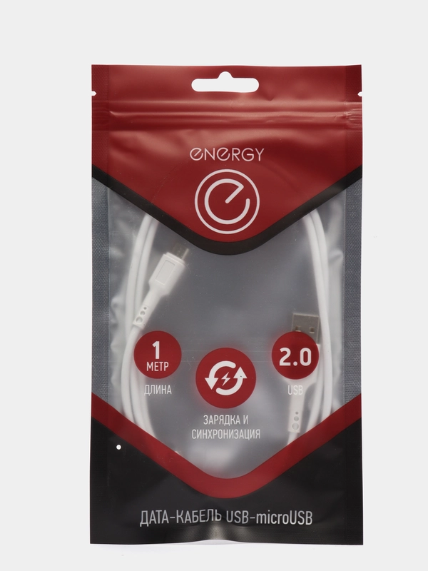 Кабель Energy ET-05 USB/MicroUSB, цвет - белый 006288