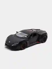 Черный металлическая машинка Die Cast 1:24 Lykans Hypersport CZ32A, инерционная