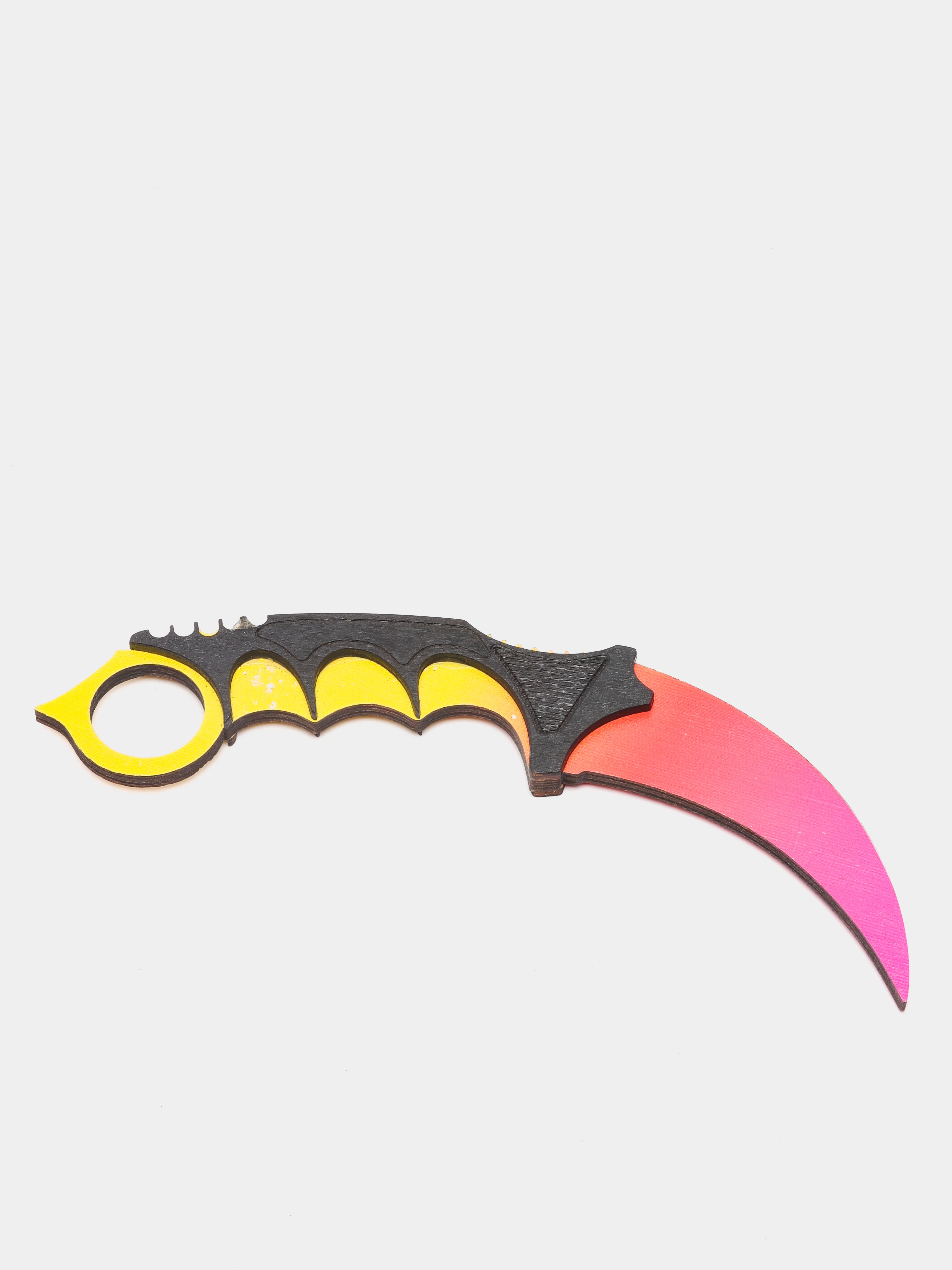 Красный нож деревянный лак керамбит Градиент огонь кс го / cs go