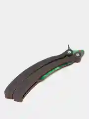 Зеленый нож деревянный бабочка, лак изумруд, (кс го), cs go