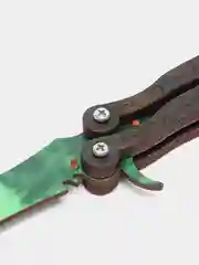 Зеленый нож деревянный бабочка, лак изумруд, (кс го), cs go