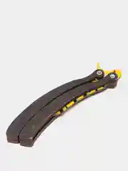 Желтый нож деревянный бабочка лак в раскраске Tiger Tooth / Зуб тигра кс го / cs go
