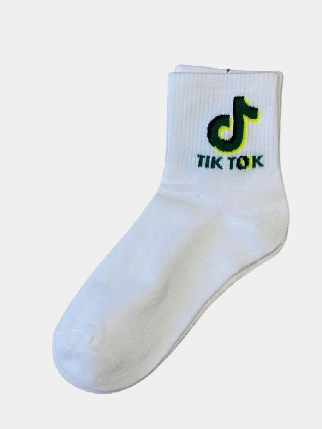 Белый яркие Носки "Тик Ток"