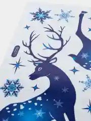 Небесно-голубой наклейки новогодние "Олени" Новый год/Рождество
