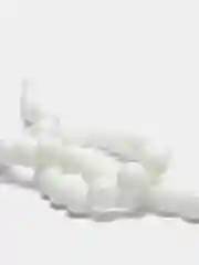 Белый бусины круглые стеклянные
