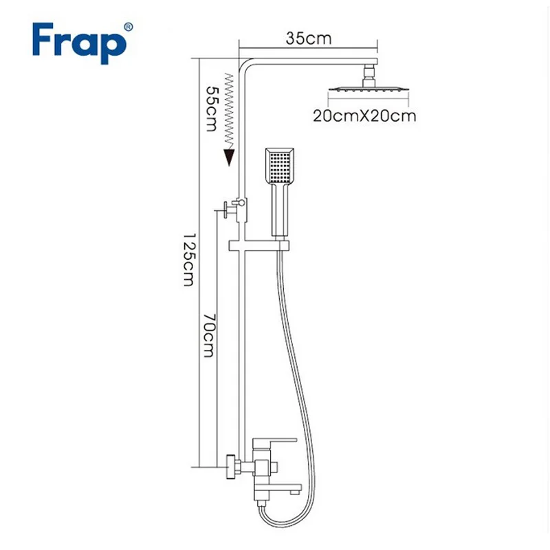 Душевая система FRAP F2421 из нержавеющей стали