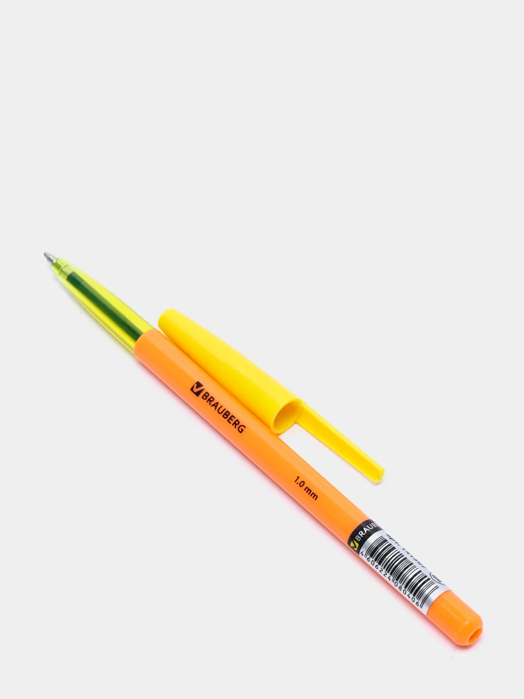 Оранжевый ручка шариковая BRAUBERG "Color", СИНЯЯ, корпус ассорти, узел 1 мм, линия письма 0,5 мм