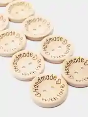 Набор нашивок из дерева Hand made with love, 2,5 х 2,5 см, 10 штук