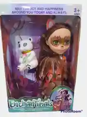 Желтый игрушка "Кукла с любимой зверюшкой", 16 см