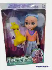 Пурпурный игрушка "Кукла с любимой зверюшкой", 16 см