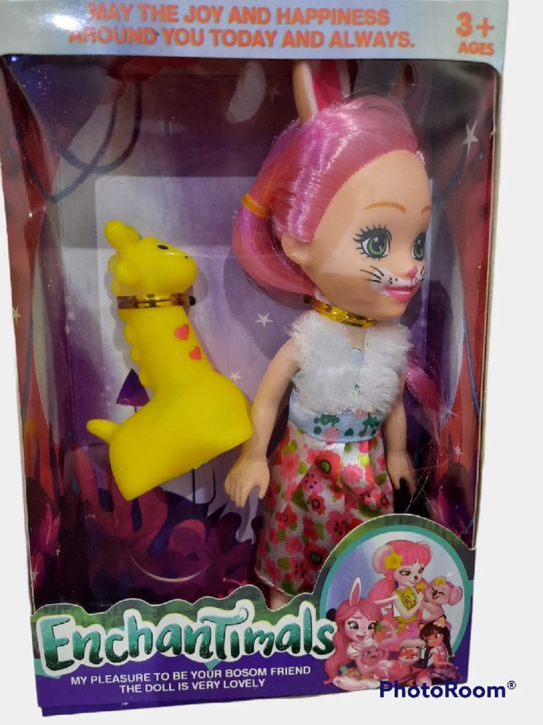 Синий игрушка "Кукла с любимой зверюшкой", 16 см