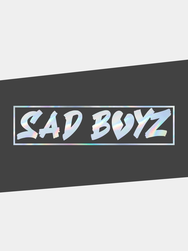 Наклейка на автомобиль JDM-  "ГРУСТНЫЙ ПАРЕНЬ / SAD BOYZ" голографическая на машину / авто