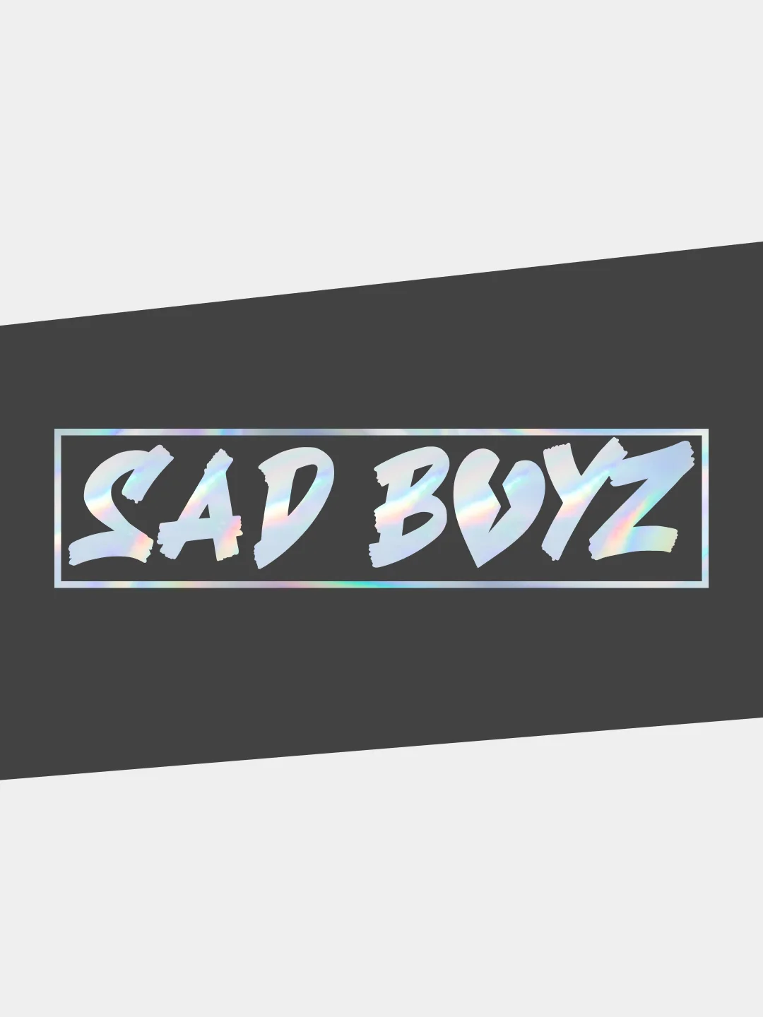 Хром наклейка на автомобиль JDM-  "ГРУСТНЫЙ ПАРЕНЬ / SAD BOYZ" голографическая на машину / авто