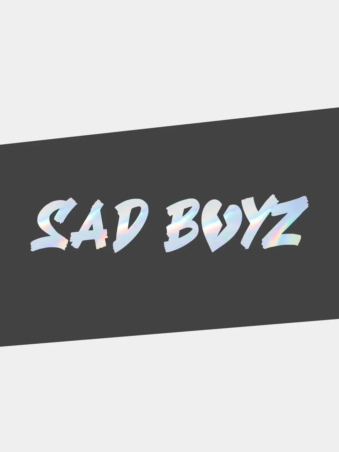 Хром наклейка на автомобиль JDM-  "ГРУСТНЫЙ ПАРЕНЬ / SAD BOYZ" голографическая на машину / авто