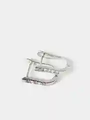 Серьги-конго круглые со вставками из фианитов в классическом стиле