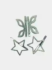 Серебряный заколка для волос со стразами, зажим уточка/ заколка праздничная