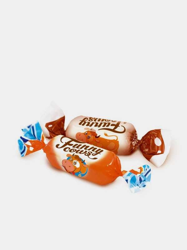 Конфеты молочные Победа вкуса "Funny cows", коровка со сгущенным молоком, 1 кг