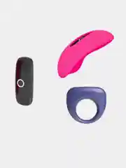 Дистанционный вибратор с эрекционным кольцом, Smart-стимулятор клитора Candy Magic Motion
