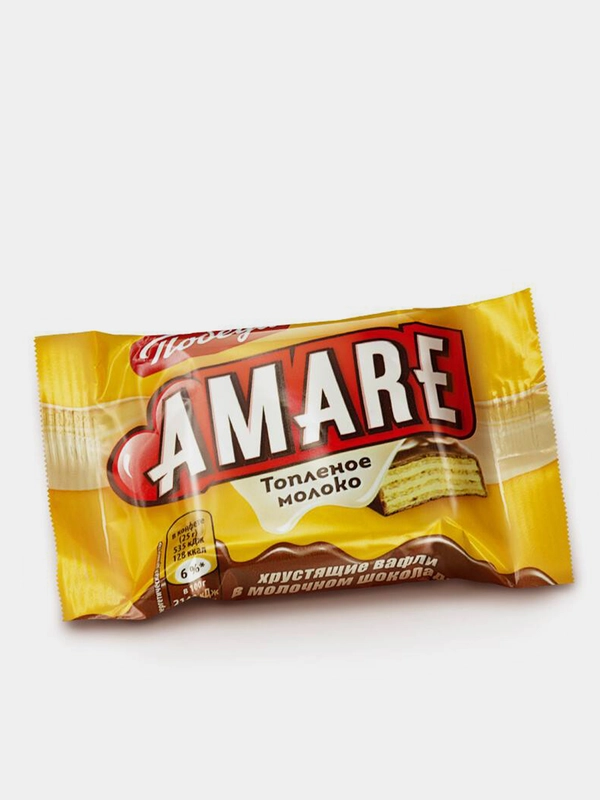 Конфеты вафельные Победа вкуса "AMARE", со вкусом топленого молока, 1,5 кг
