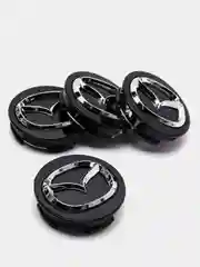 Серебряный колпачки заглушка на литой диск Mazda 4шт / Мазда /